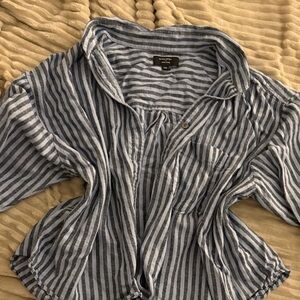 Banana Republic cropped linen-blend shirt